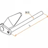 Arrêt marseillais M8 x 140 mm à visser ou à sceller chimiquement - Zingué TIRARD