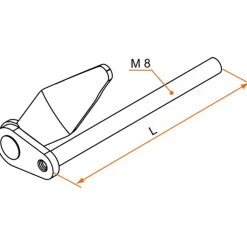 Arrêt marseillais M8 x 140 mm à visser ou à sceller chimiquement - Zingué TIRARD