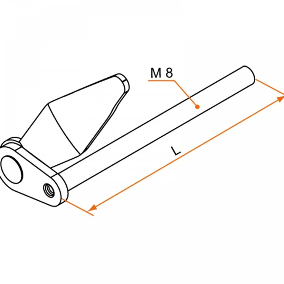 Arrêt marseillais M8 x 140 mm à visser ou à sceller chimiquement - Zingué TIRARD