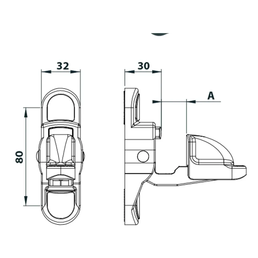 Arrêt pour volet battant - composite - largeur de 6 à 145 mm - par 20 TORBEL