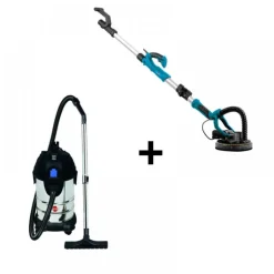 Aspirateur décolmatage eau et poussière LOASP306 + ponceuse girafe LOPOG226 LEMAN