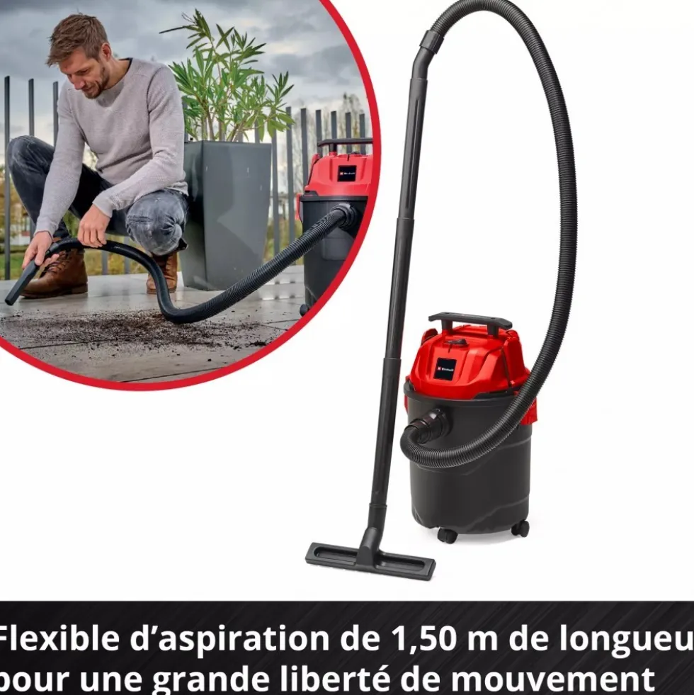 Aspirateur eau et poussière - 20L - puissance 1250W - TC-VC 1820 EINHELL