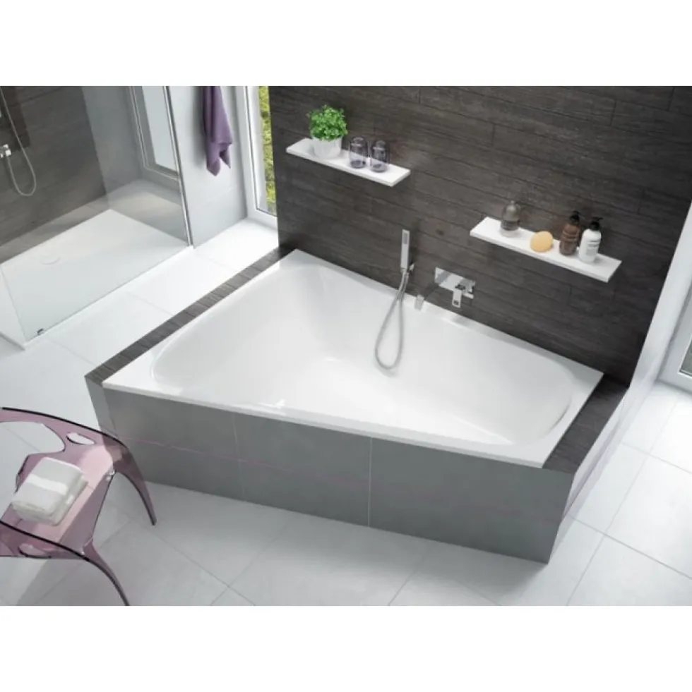 Baignoire asymétrique trapèze à encastrer - 170x120 cm - Garbo LEDA