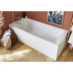 Baignoire 160x75cm avec pieds réglables et vidage - acrylique blanc - Qualis JACOB DELAFON