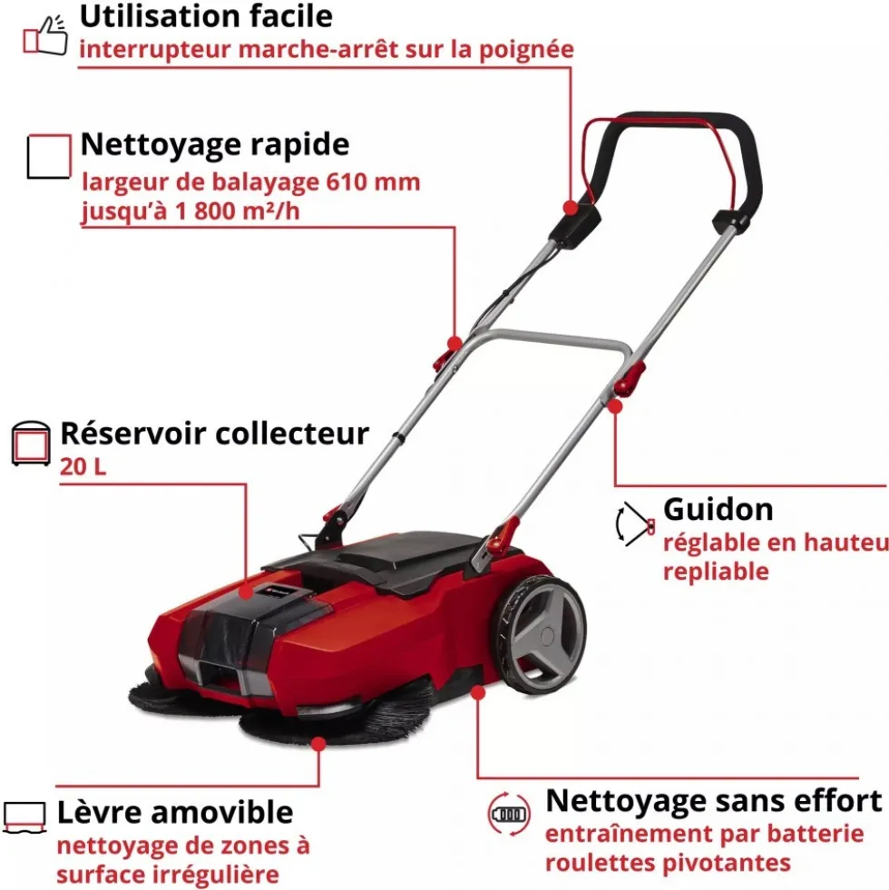 Balayeuse sans fil TE-SW 18/610 Li-Solo - Power X-Change EINHELL