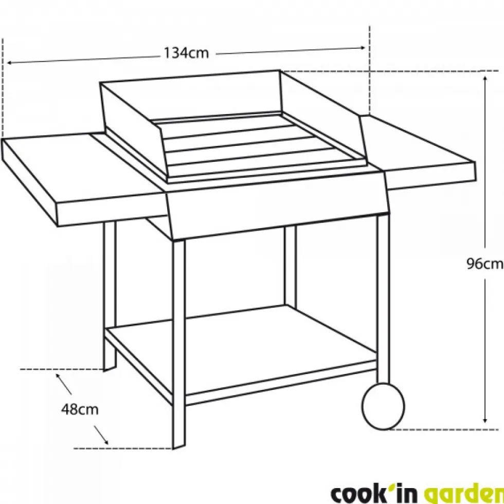 Barbecue charbon - surface de cuisson 60 x 38 cm - Easy 60 COOK IN GARDEN
