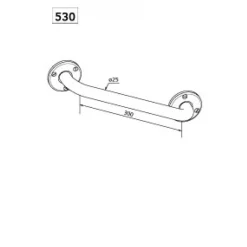 Barre d'appui droite laiton - longueur 300 mm DELABIE