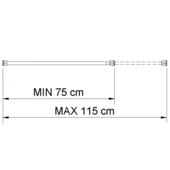Barre de penderie téléscopique en acier chromé - 750-1150 mm AMBOS