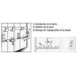Barre de sécurité recoupable pour persiennes - 1600 mm - zingué blanc TORBEL