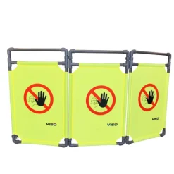 Barrière d'intervention et de travaux TRAVOLITE avec 3 panneaux 0,57x1m VISO