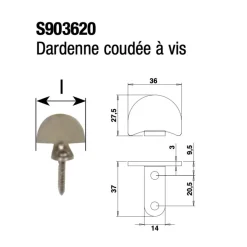 Battements de persiennes à visser- Inox brossé 316 L - Coudés TORBEL
