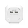 Bloc de 4 prises 2P+T avec 2 ports USB - câble 1,4 m - Kubiq SYNERCIA