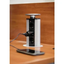 Bloc 3 prises escamotable - pour plan de travail - 100 mm GTV
