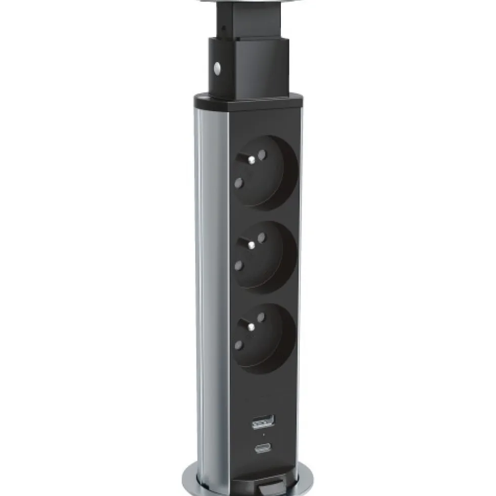 Bloc prises escamotable - 3 prises et chargeur USB - INCARA™ Tower 60 LEGRAND