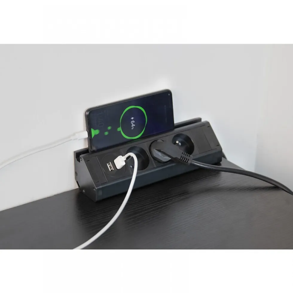 Bloc prises - pose en angle - pour cuisine ou bureau SYNERCIA