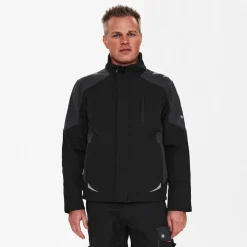 Blouson softshell noir avec fermeture à rabat GALAXY 8810 ENGEL