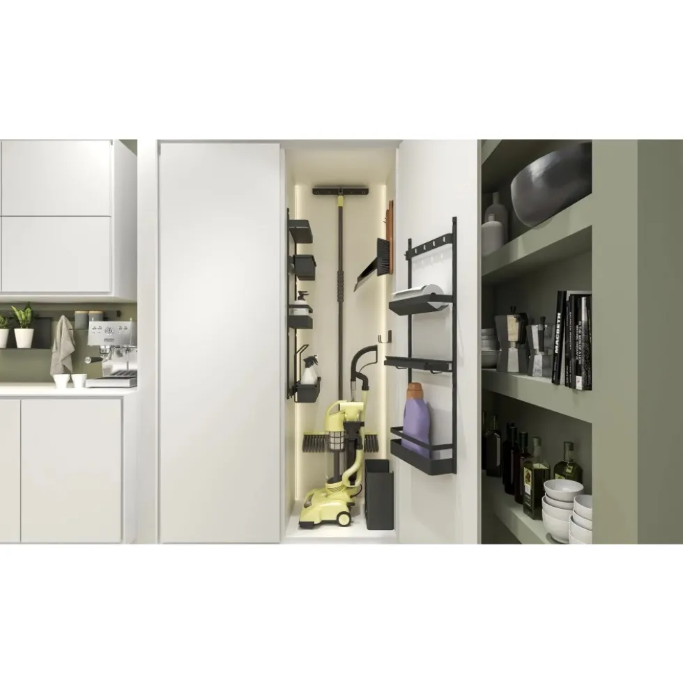 Boite de rangement anthracite avec support pour rail K-Line Side KESSEBÖHMER