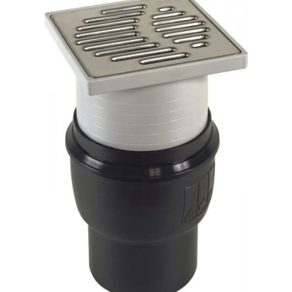 Bonde de douche à l'italienne 150 x 150 mm ajustable sortie verticale ACO