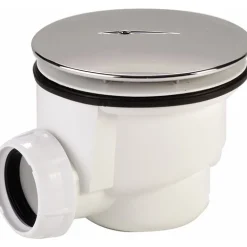 Bonde de douche PVC 60 mm avec capot ABS chromé - sortie horizontale NICOLL