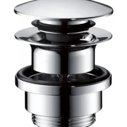 Bonde de lavabo chromée avec trop plein push-open HANSGROHE
