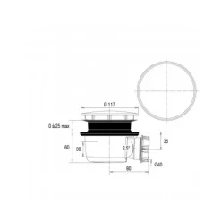 Bonde douche extra-plate diamètre 90 mm - sortie orientable - Minime VALENTIN