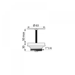 Bonde d'urinoir diamètre 63 mm M33x42 à grille inox et vis centrale DELABIE