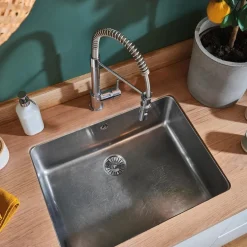 Bonde d'évier 1 bac diamètre 90 mm à commande automatique et trop plein WIRQUIN PRO