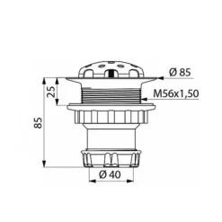 Bonde pour urinoir - siphon intégré - crépine Inox DELABIE