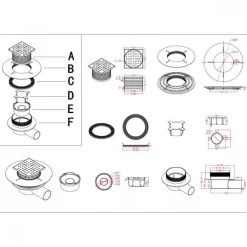 Bonde sortie horizontale pour receveur à carreler - Shower plate AURLANE