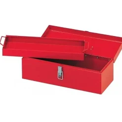 Boîte à outils métallique vide - 170x480x210 mm - rouge SAM OUTILLAGE