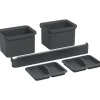 2 boîtes de rangement avec couvercles et support pour rail K-Line Side KESSEBÖHMER