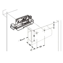 Boîtier 806 pour fixation éléments hauts CAMAR