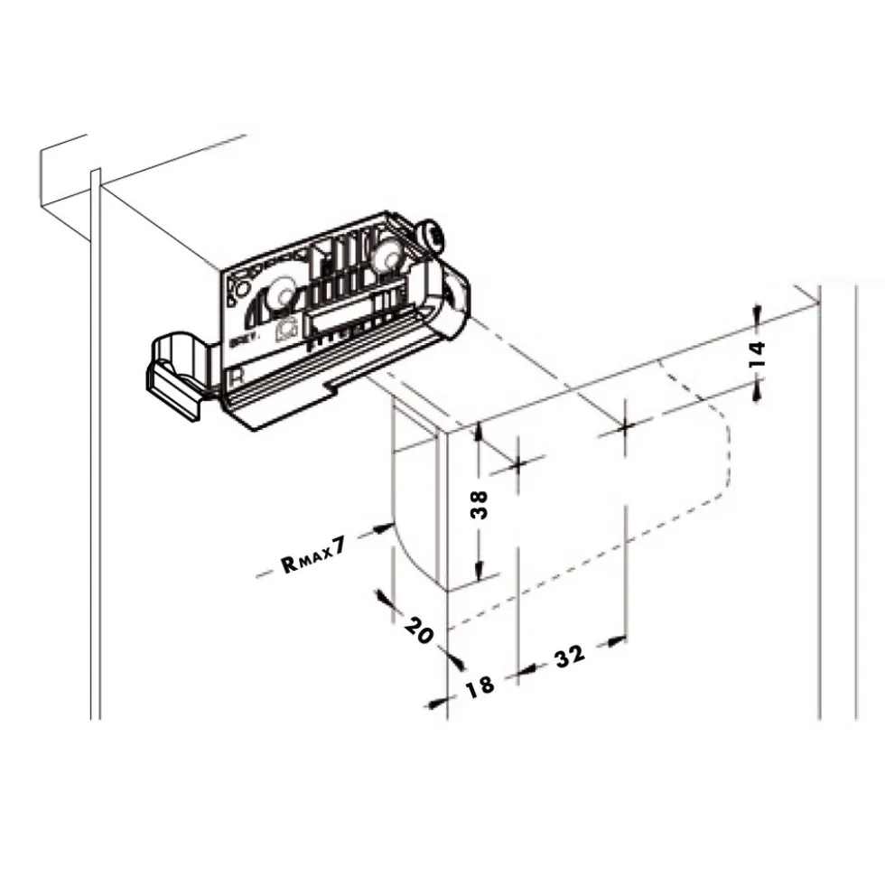 Boîtier 806 pour fixation éléments hauts CAMAR
