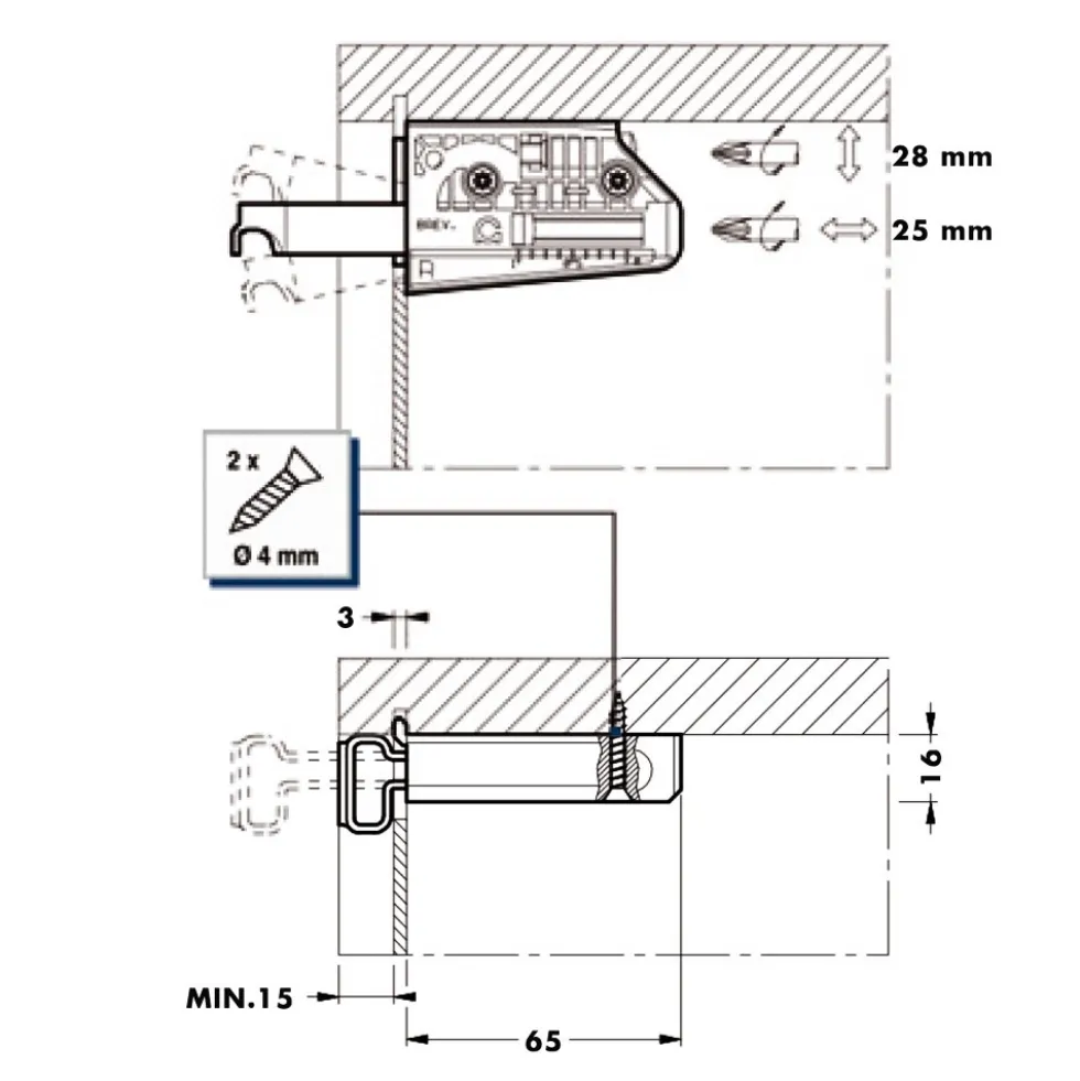 Boîtier 806 pour fixation éléments hauts CAMAR