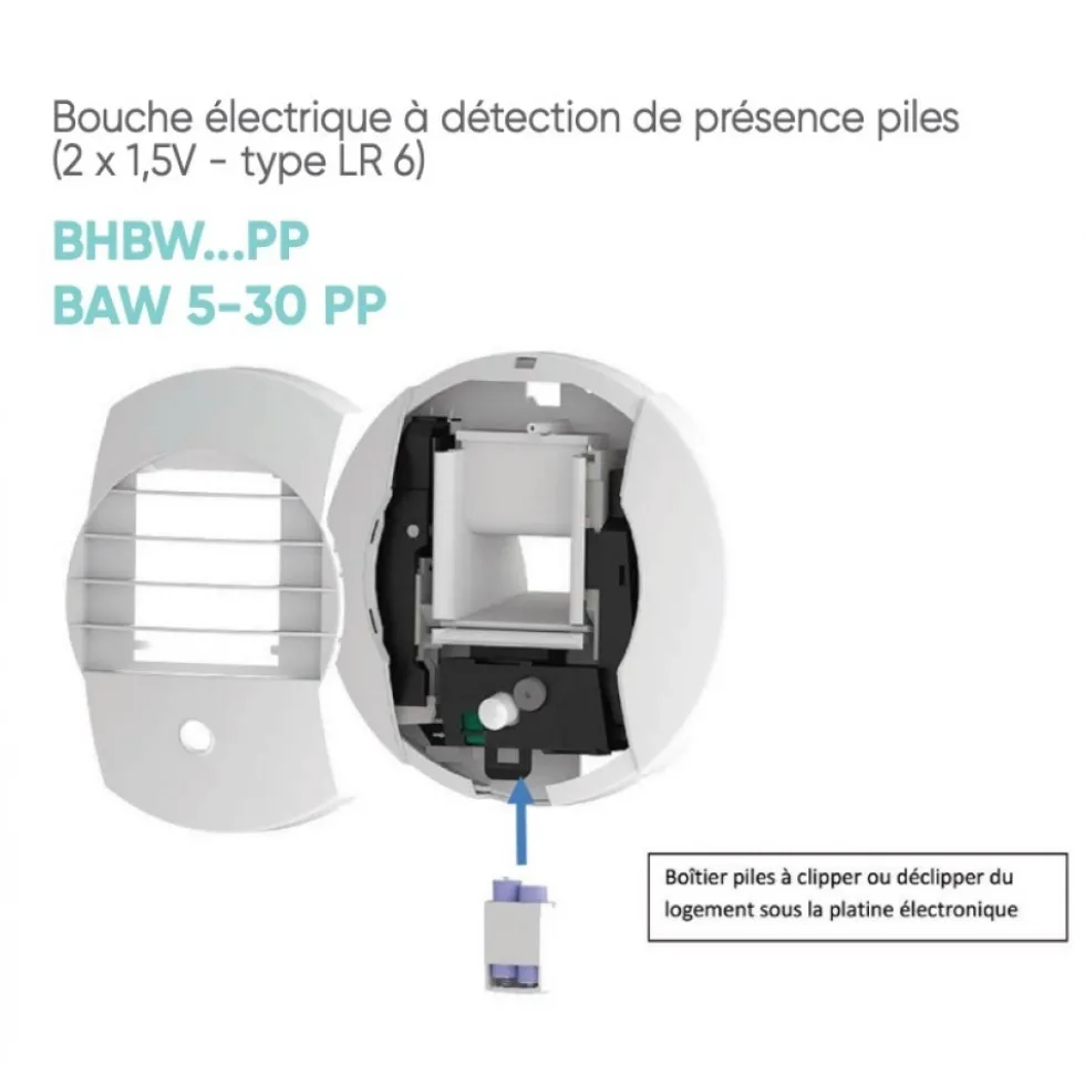 Bouche d'extraction - WC - à piles - VMC - hygroréglable ATLANTIC