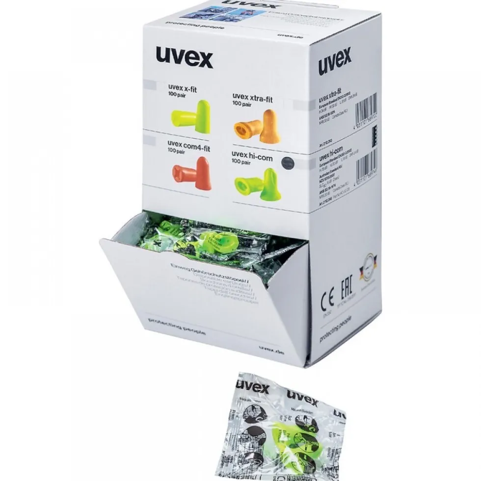 Bouchons d'oreille jetables - 33dB - boîte distributrice - com4-fit UVEX