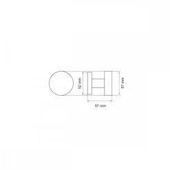 Bouton de porte centré fixe forme disque - diamètre 57 mm - chromé KARCHER DESIGN