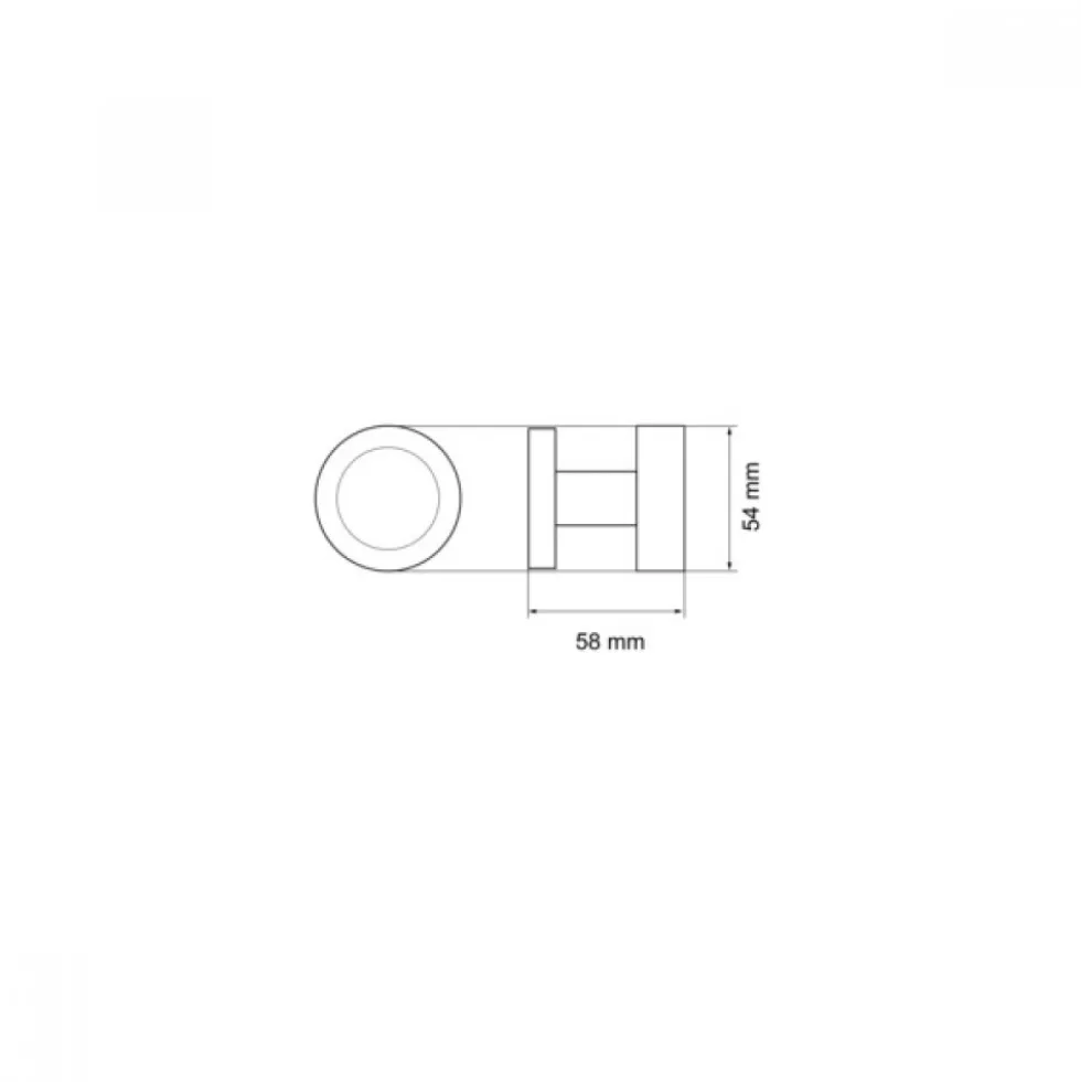 Bouton de porte disque décentré fixe - Ø54mm - EK530GRL71 - inox satiné KARCHER DESIGN