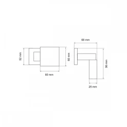 Bouton de porte fixe - forme cube Ø60 mm - série EK550 - gris titanium KARCHER DESIGN