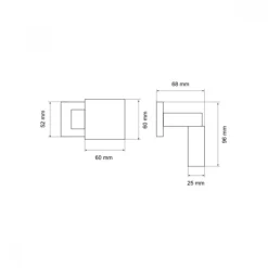 Bouton de porte pivotant forme cube Ø60 mm - série EK550D - inox satiné KARCHER DESIGN