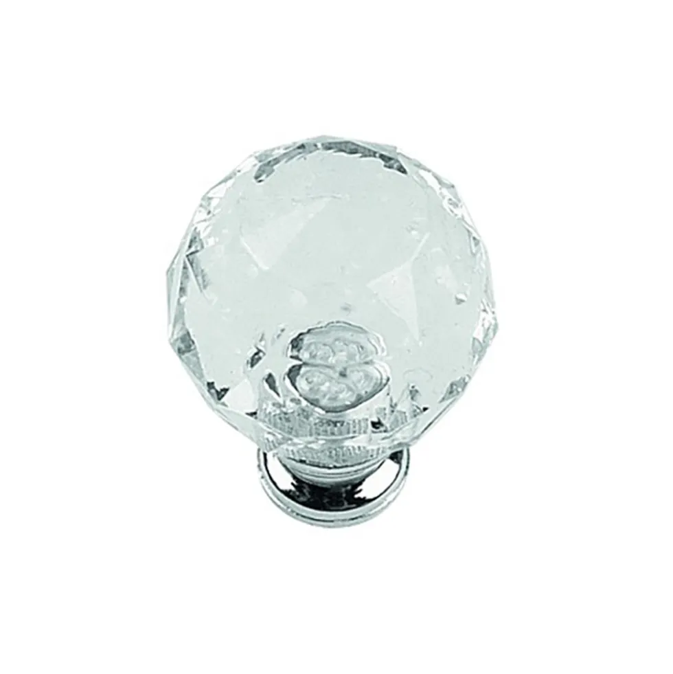 Bouton à facettes en acrylique transparent 610 - diamètre 28 mm CADAP