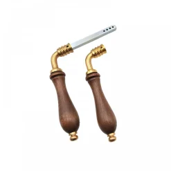 Béquille double poire bois et laiton DUBOIS INDUSTRIES