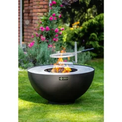 Brasero barbecue plancha boule Black - diametre 100 cm + grille FEU DU JARDIN