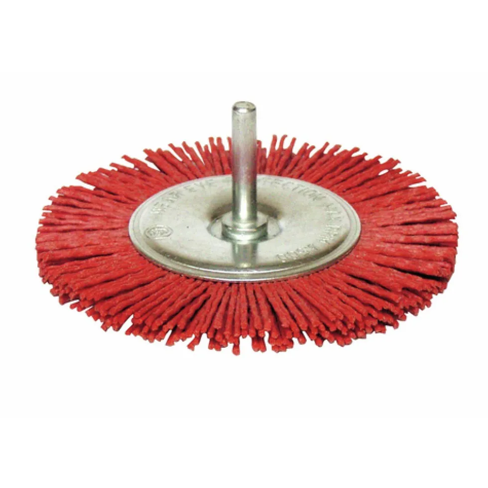Brosse circulaire nylon sur tige 6 mm - diamètre 100 mm LEMAN