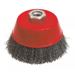 Brosse conique meuleuse - pour décapage - diamètre 80 - acier ondulé LEMAN