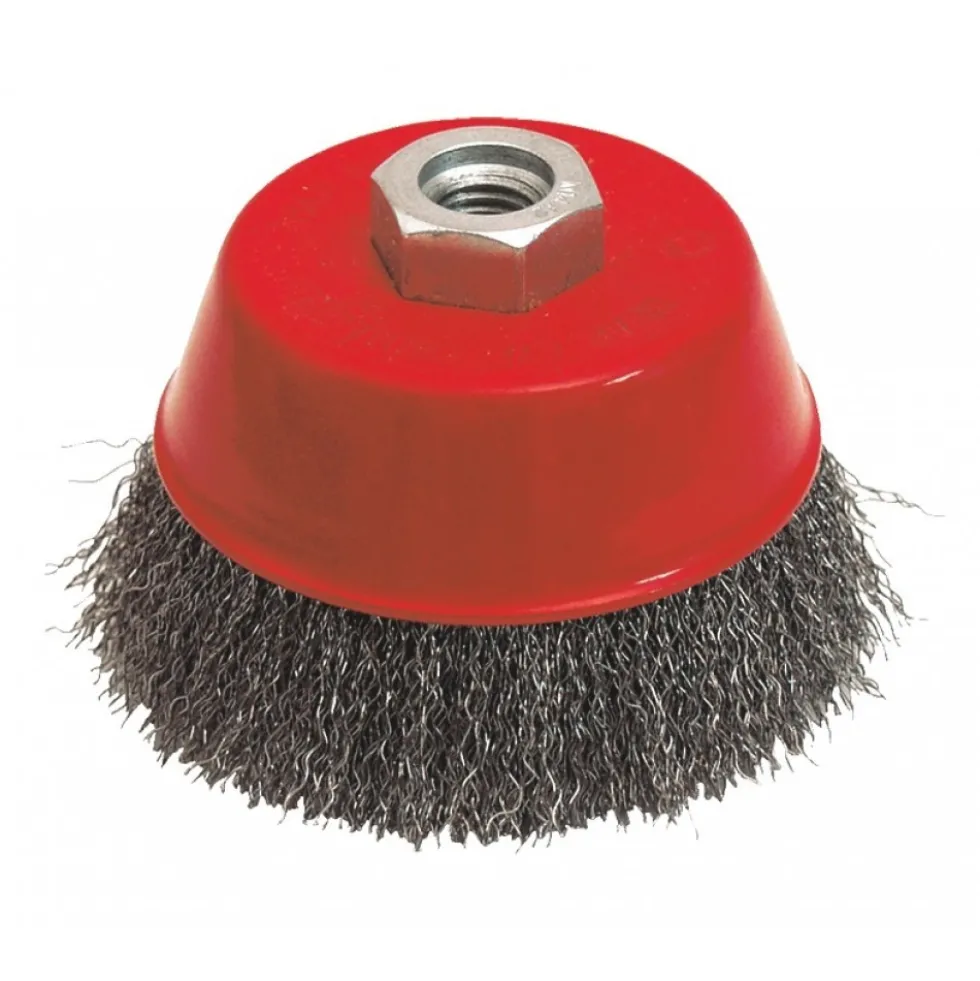 Brosse conique meuleuse - pour décapage - diamètre 80 - acier ondulé LEMAN