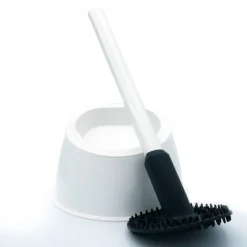 Brosse WC silicone avec picots - 100% hygiénique - blanc minéral PAPADO