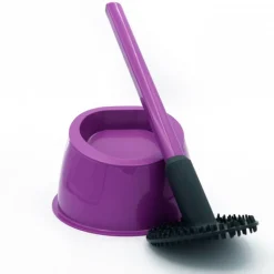 Brosse WC silicone avec picots - 100% hygiénique - violet prune PAPADO