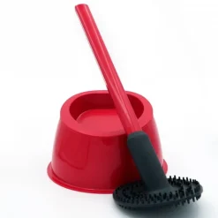 Brosse WC silicone avec picots - 100% hygiénique - framboise PAPADO