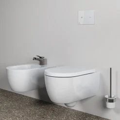 Brosse WC suspendue et porte-brosse rond - Conca IDEAL STANDARD